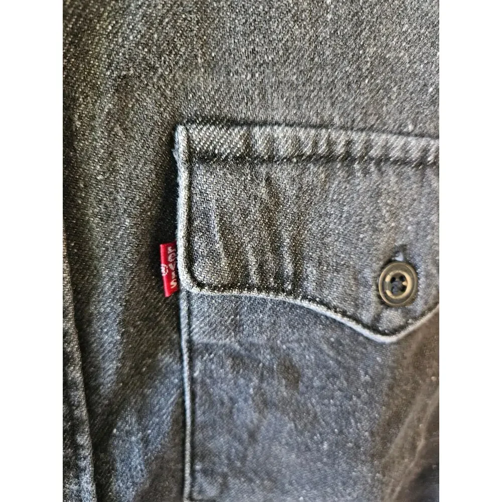 Levi's Men's Button Up Long Sleeve Shirt Denim Black Medium